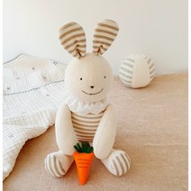 토끼애착인형 오가닉 유기농 이니셜 인형 아기 신생아, 아기토끼