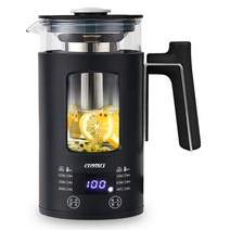 리빙센스 듀얼글라스 무선 전기 멀티 티포트, LSP-0650B(블랙)