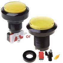 다채로운 아케이드 버튼 45mm 돔 1.77 인치 LED 푸시 버튼 마이크로 스위치, 노란색