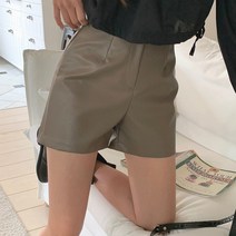 [밀키웨이] 핀턱 레더 숏 반바지 팬츠 3color