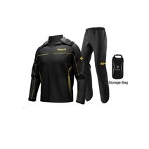 남녀공용 오토바이 레인 수트 비옷 재킷 바지 바이커 세트, L, SLT0903 Black 3