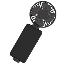 엠팬 무소음 핸드폰거치 휴대용 선풍기, 블랙