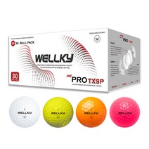 웰키 30구 화이트/컬러 골프공 고반발 비거리 전용 30알 1세트 WELLKY, 컬러혼합(4종), 30개