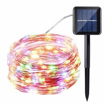 쏠라 태양광 100 LED 와이어 줄 조명 등 트리등 태양열 정원등 야외 장식등, 태양광 줄 LED 정원등(컬러빛-혼합색)