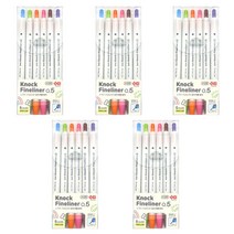 노크 파인라이너 6색 펜세트 X 5개 0.5mm 다꾸펜 데코펜 다이어리 볼펜 라인펜, 4000노크파인라이너6색세트 X5개