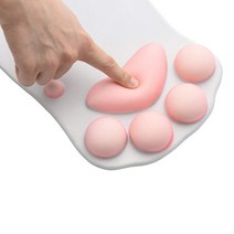 유니크팩토리 고양이발바닥 손목받침대 마우스패드, 핑크그레이