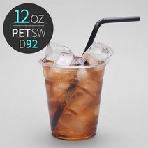 PET 12온스 D92 SW 아이스 음료 투명컵 1000개, 단품