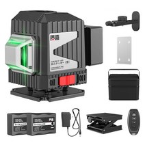 레이저 레벨기 3D 8선 12선 그린 라이트 거리 측정기 수평기 수평계 삼각대 회전 벽걸이, 독일기술 그린라이트8라인(베터리2)개