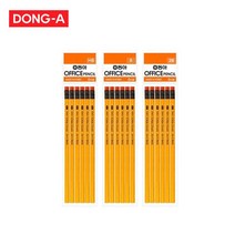 동아 오피스연필 지우개 6본 12본 B HB 2B 옐로우연필 사무용 전문가용 국산연필, 1개, 오피스연필 6본(B)