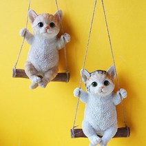 그네 타는 고양이 장식인형 1P 인테리어 집들이 선물, 삼색고양이, 삼색고양이