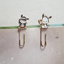 귀여운 강아지 포차코 캐릭터 북클립 책갈피 북마크 메탈 금속클립, 모자