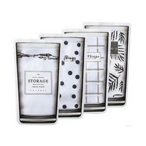 PKFARM 4종 튼튼한 재사용 밀봉 스탠드 지퍼백 선물포장 간식 소분 파우치