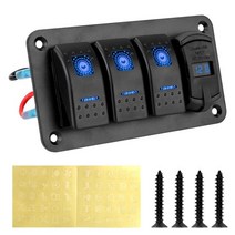 카라반 캠핑카 트레일러 rv 3 갱 스위치 패널 12v-24v 4.2a 듀얼 b 슬롯, 푸른