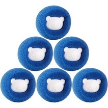 털 제거 클리닝 볼 워셔 드라이어 6Pcs KZKR Hair Removal Cleaning Ball Pet Hair Remover Laundry Reusable, 1팩