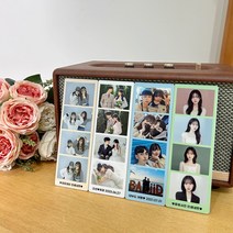 인생네컷 액자 탁상용 메탈 포토액자 친구 연인 가족 강아지 아기 굿즈 사진 커스텀주문제작 중형, 피치핑크