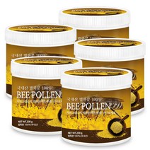 푸른들판 국내산 벌화분 먹는 꽃가루 꿀벌 벌꿀 건조 화분 비폴렌 비폴랜 분말 가루 100% 국산, 200g, 5통