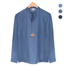 핸리넥 데님 미디엄블루 셔츠 코디 청남방 오버핏 유니클로 만다린카라 청자켓 차이나카라 남자