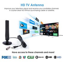 위성안테나 공중파안테나 uhd안테나 1080P 실내 디지털 TV 안테나 박스 신호 수신기 증폭기 HDTV 미니 DVB-, 01 Black