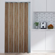 EKMALL 홀딩도어 자바라 편개 더블 마일드오크 가로사이즈 128cm x 세로선택