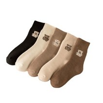 까사코지 곰돌이 도톰 중목 기모양말 5종 1세트