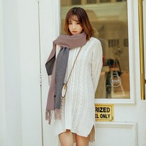 핑크 그레이 양면머플러 여성목도리 200x65 따뜻한