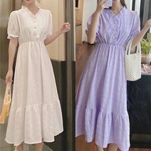 새로본 꼬7703미니프릴OPS 여름린넨면 원피스여성반팔미시캐주얼 시원한