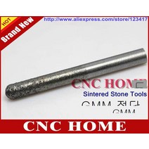 볼노즈 엔드밀 소결 다이아몬드 조각 도구 5 개 6MM 석재 화강암 대리석 3D 밀링 CNC 라우터 커터, 한개옵션0