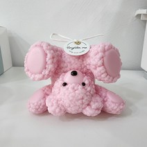 브라이튼미 핑크 쿵했곰 뽀글곰 테디 베어 향기 캔들 천연 향초, 프렌치라벤더, 추가하지않음