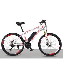 FRIKE 변속 전기자전거 36V 250W 8/10AH PAS 스로틀 겸용 리튬전지 MTB자전거 36KM/52KM, 화이트+블루, 8A업그레이드