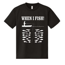 낚시 티셔츠 내가낚시할때만 when i fish 낚시복 드라이 쿨 메쉬 선상 상의, 드라이 메쉬, 블랙, M(95)