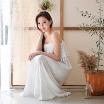셀러허브 여성패션 여자 테슬 롱 SS 해변룩 해변 신혼여행 드레스