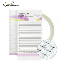 NATUHANA 꽃 끈끈한 속눈썹 연장 스트립 보관 동백 이식, 10 cards and 1 tape