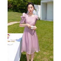 총브로 여름신상 스커트 여벌룬 원피스 퍼프 시어서커 원피스 드레스 스퀘어넥 원피스 여벌룬 롱스커트 프렌치