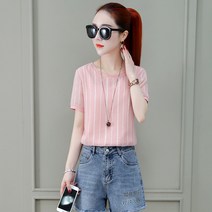 여름반팔티 여성 TI 티셔츠 체구 피를 빨다 모던 작은 왜소 키커 보이는 코디 321764037