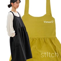 [무료 자수 각인] 내추럴 린넨앞치마 / 공방 미용 꽃집 어린이집앞치마 - 로고 제작, 블랙, 1개