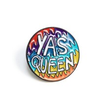 오픈방지브로치 옷핀브로치 리본 명품 yas queen rainbow 라운드 배지 금속 라벨 핀 셔츠 가방 enamel pin bt gay femini fun jewelry s