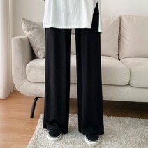아모르데이 여성용 롱롱밴딩팬츠 찰랑 바지 데일리 루즈핏 편안한 와이드 슬랙스