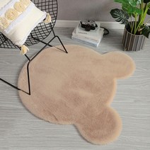 부드러운 보들한 곰모양 베어 장모 러그 60cm 브라운 거실 자취방 바닥 귀여운 러블리 베이지