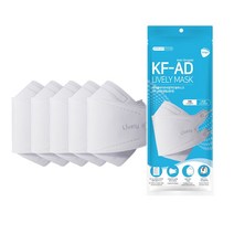 라이블리 KF-AD 대형 화이트 50매/100매 황사방역 비말차단 덴탈마스크 (5매입 포장), 100매(5매입)
