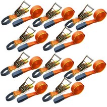 베스트 앤서 하체 고정 고정 벨트 러싱 벨트 타이 다운 와카 파단 하중 2000kg 10개 세트 벨트 폭 50mm 고정측 1m 권측 5m 래칫 벨트 I후크 로프 후크 대응 와카 아이 타입