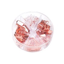 델리 로즈골드 더블클립 세트 78553 72p, 클립 집게 5호 + 6호 + 클립 + 압핀, 3개