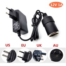 차량용멀티탭 멀티소켓 220v ac to dc 12v 1a 2a 3a 자동차 라이터 전원 변환기 충전기 변환기 인버터 어댑터 eu uk us 2구 3구 4구 소켓 시거 시거잭, 우리 플러그 1a