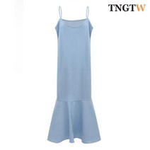 TNGTW 데님 머메이드 나시 원피스 블루 THC0CBK02
