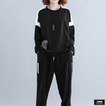 가바바 여성 빅사이즈 긴팔 트레이닝복세트 루즈핏으로 힙하게 입기 좋은 트레이닝복세트 5XL까지 G59668