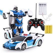 변신 조명 RC Cardeformation 로봇 원 키 원격 제어 특성 360 ° 회전 오토봇 USB 충전 장난감, D_2