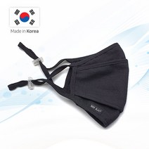 케삭 국내생산 여름마스크~ 3단 리넨스타일 블랙마스크 (black) 빨아쓰는 마스크 / 마스크스트랩 사은품증정, 1개, 1개