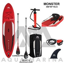서핑 가볼만한곳 카약 AQUA MARINA 팽창식 서핑 보드 스탠드 업 패들 몬스터 수상 스포츠 딩기 뗏목 366*8, 12 SET L