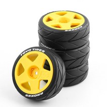 1/10 RC 랠리 온로드 레이싱 타미야 TT02 XV01 HSP 94123 HPI 교쇼 wltoys용 65mm 플라스틱 휠 림 고무 타, 14 1 B yellow