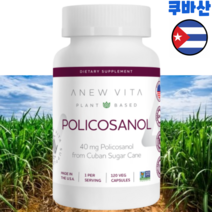쿠바산 사탕수수 폴리코사놀 40mg 고함량 120정 4개월 프리미엄 하루 한알 40mg, 1개