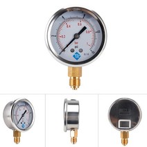 압력게이지 1/4 BSP 압력 컴파운드 진공 게이지 글리세린 충전 68mm 다이얼 Vac ~ 10000 Psi 하단 마운트, 06 0-14bar 0-200psi